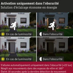 Standard 230 V Réflecteur LED GU10 Détecteur de mouvement crépusculaire (HF) 550lm 7W 2700K Blanc dépoli