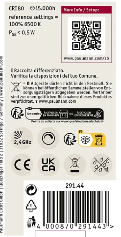 Standard 230 V Smart Home Zigbee 3.0 Ampoule LED E27 806lm 9W RGBW+ gradable Dépoli