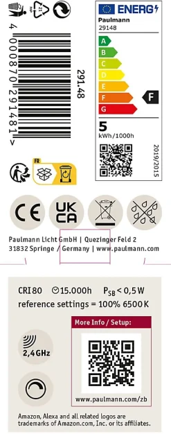 Standard 230 V Smart Home Zigbee 3.0 Réflecteur LED GU10 350lm 4,8W RGBW+ gradable Noir mat