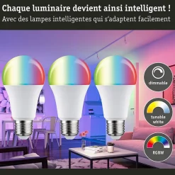 Standard 230 V Smart Home Zigbee 3.0 Ampoule LED E27 3x1055lm 3x11W RGBW+ gradable Dépoli