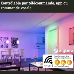 Standard 230 V Smart Home Zigbee 3.0 Réflecteur LED GU10 3x350lm 3x4,8W RGBW+ gradable Noir mat