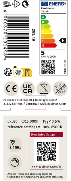 Standard 230 V Smart Home Zigbee 3.0 Réflecteur LED GU10 350lm 4,8W RGBW+ gradable Chrome mat
