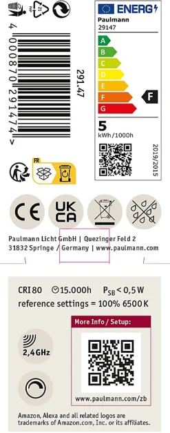 Standard 230 V Smart Home Zigbee 3.0 Réflecteur LED GU10 350lm 4,8W RGBW+ gradable Blanc dépoli