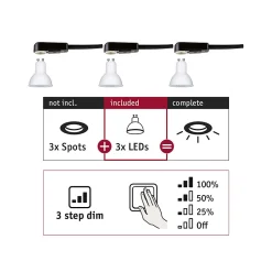 Standard 230 V 3-Step-Dim Réflecteur LED GU10 Choose 3-Step-Dim GU10 230V 3x460lm 3x6,5W 2700K gradable Blanc