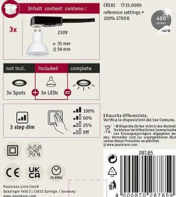 Standard 230 V 3-Step-Dim Réflecteur LED GU10 Choose 3-Step-Dim GU10 230V 3x460lm 3x6,5W 2700K gradable Blanc