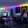 Strip LED intégré dimmable autocollant Dynamic Rainbow RGB Paulmann 14,5W blanc mat L.5m x H.0,2 x P.0,2cm