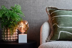 Support de lampe de table Holder blanc mat E27 40W IP44 H.8,5cm Calex