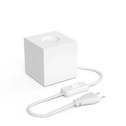 Support de lampe de table Holder blanc mat E27 40W IP44 H.8,5cm Calex