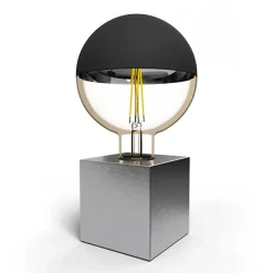 Support de lampe de table Holder argenté E27 40W IP44 H.8,5cm Calex