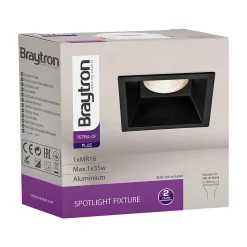 Support de spot Tetra S2 carré noir MR16 GU10/GU5.3