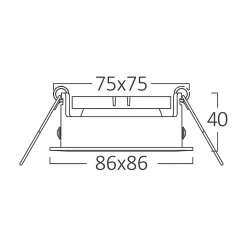 Support de spot Tetra S2 carré noir MR16 GU10/GU5.3