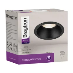 Support de spot Tetra S1 rond noir MR16 GU10/GU5.3