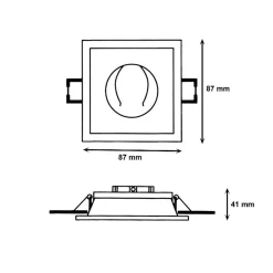 Support Encastrable Spot Carré Blanc Mat pour Ampoule GU10 - SILAMP