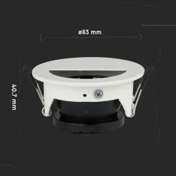 Support Spot Aluminium GU10 LED Demi-Rond Blanc Orientable 83 mm - SILAMP