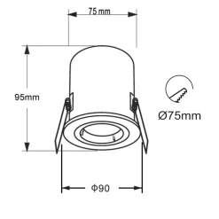 Support spot BBC salle de bain IP65 + GU10 6W 450lm inclus - garantie 2 ans