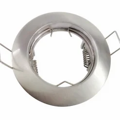 Support Spot Encastrable GU10 Rond en Acier Couleur INOX - SILAMP