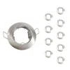 Support Spot Encastrable GU10 Rond en Acier Couleur INOX (Pack de 10) - SILAMP