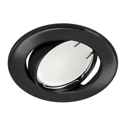 Support Spot Encastrable GU10 LED Orientable Rond Noir - SILAMP