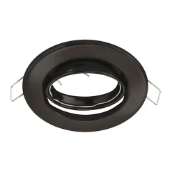 Support Spot Encastrable GU10 LED Orientable Rond Noir - SILAMP