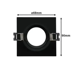 Support Spot Encastrable Orientable Carré Verre et Noir - SILUMEN - GU10 LED