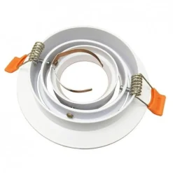 Support Spot GU10 LED Rond Blanc 110mm Orientable - SILAMP