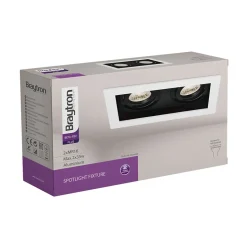 Support 2x spots Beta R5 rectangle blanc/noir MR16 GU10/GU5.3