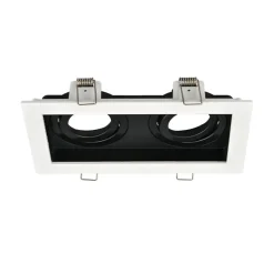 Support 2x spots Beta R5 rectangle blanc/noir MR16 GU10/GU5.3