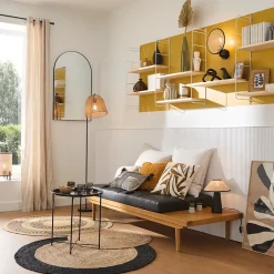 Suspension 1 lampe aspect fibres naturelles Ø38cm E27 42W GoodHome Brolga