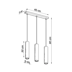 Suspension 3 Lampes Blanc pour Ampoules GU10 - SILAMP