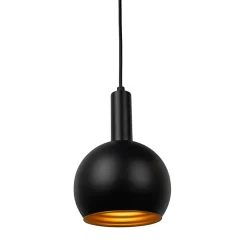 Suspension 5 lampes CUSCO moderne en metal noir hauteur 150 cm dimensions 95x15 cm douille GU10