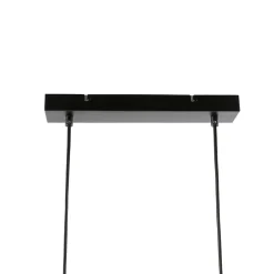 Suspension 3 lampes Hayott noir E27 15W IP20 L.75 x H.120 cm