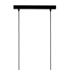 Suspension 3 lampes noir et effet bois E27 28W L.77 x 110 cm GoodHome Hornero