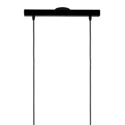 Suspension 3 lampes noir et effet bois E27 28W L.77 x 110 cm GoodHome Hornero