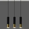 Suspension 3 Lampes Noir Or pour Ampoules GU10 - SILAMP
