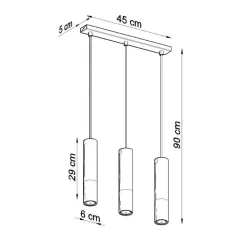 Suspension 3 Lampes Noir Or pour Ampoules GU10 - SILAMP