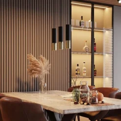 Suspension 3 Lampes Noir Or pour Ampoules GU10 - SILAMP