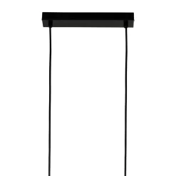 Suspension 4 lampes rectangle noir et effet bois E27 28W L.77 x 110 cm GoodHome Dunlin