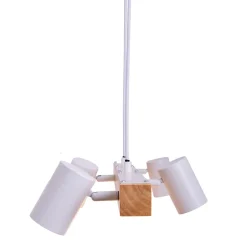 Suspension 4 pièces FRIDA metal blanc GU10 pour salon salle à manger entree bureau 80 cm