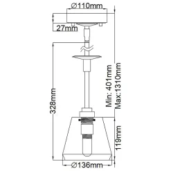 Suspension Agatha 1 lumière - Chrome poli