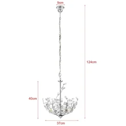Suspension Ampthill E14 124 cm chrome lux.pro