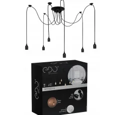 Suspension araignée Aranea 6xE27 Lampe suspendue rétro lampe araignée noire EDO777189