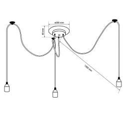 Suspension araignée Aranea 3xE27 Lampe suspendue rétro lampe araignée noire EDO777187