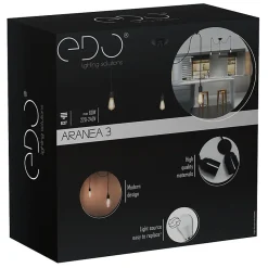 Suspension araignée Aranea 3xE27 Lampe suspendue rétro lampe araignée noire EDO777187