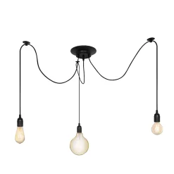 Suspension araignée Aranea 3xE27 Lampe suspendue rétro lampe araignée noire EDO777187