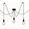 Suspension araignée filaire noir 5 lampes L.80cm E27 Seynave