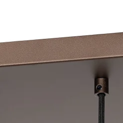 Suspension Art Déco bronze foncé avec verre ambre 8 lumières - Sandra