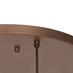 Suspension Art Déco bronze foncé avec verre ambré 7 lumières - Sandra