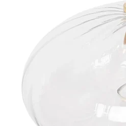 Suspension Art Déco dorée avec verre rond 3 lumières - Ayesha