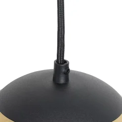 Suspension Art Déco noire avec verre doré 20 cm - Pallon