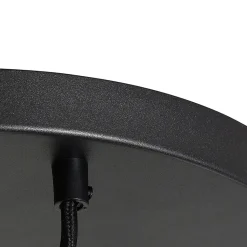 Suspension Art déco noire avec boules en verre dorées rondes 3 lumières - Pallon